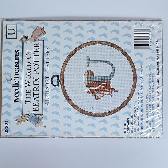 Beatrix Potter Needle Treasures Letter 'U' Counted Cross Stitch Kit 1993 NEW - Picture 3 of 12